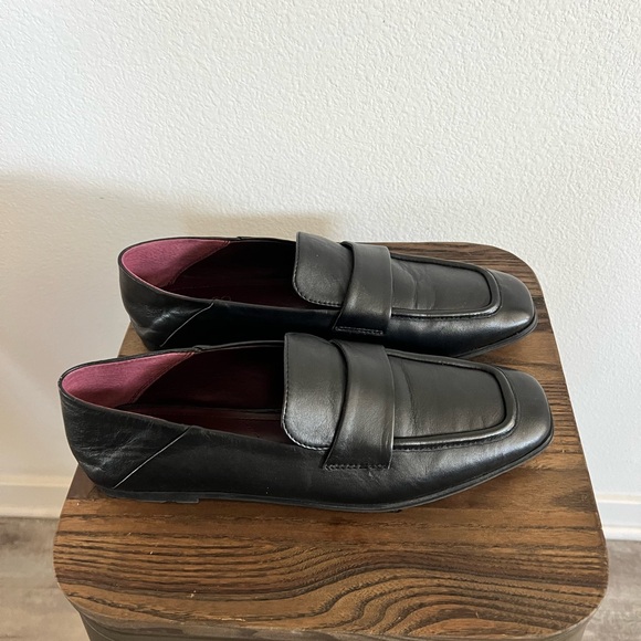 Franco sarto dela black leather square toe loafers size 9 - Picture 3 of 6